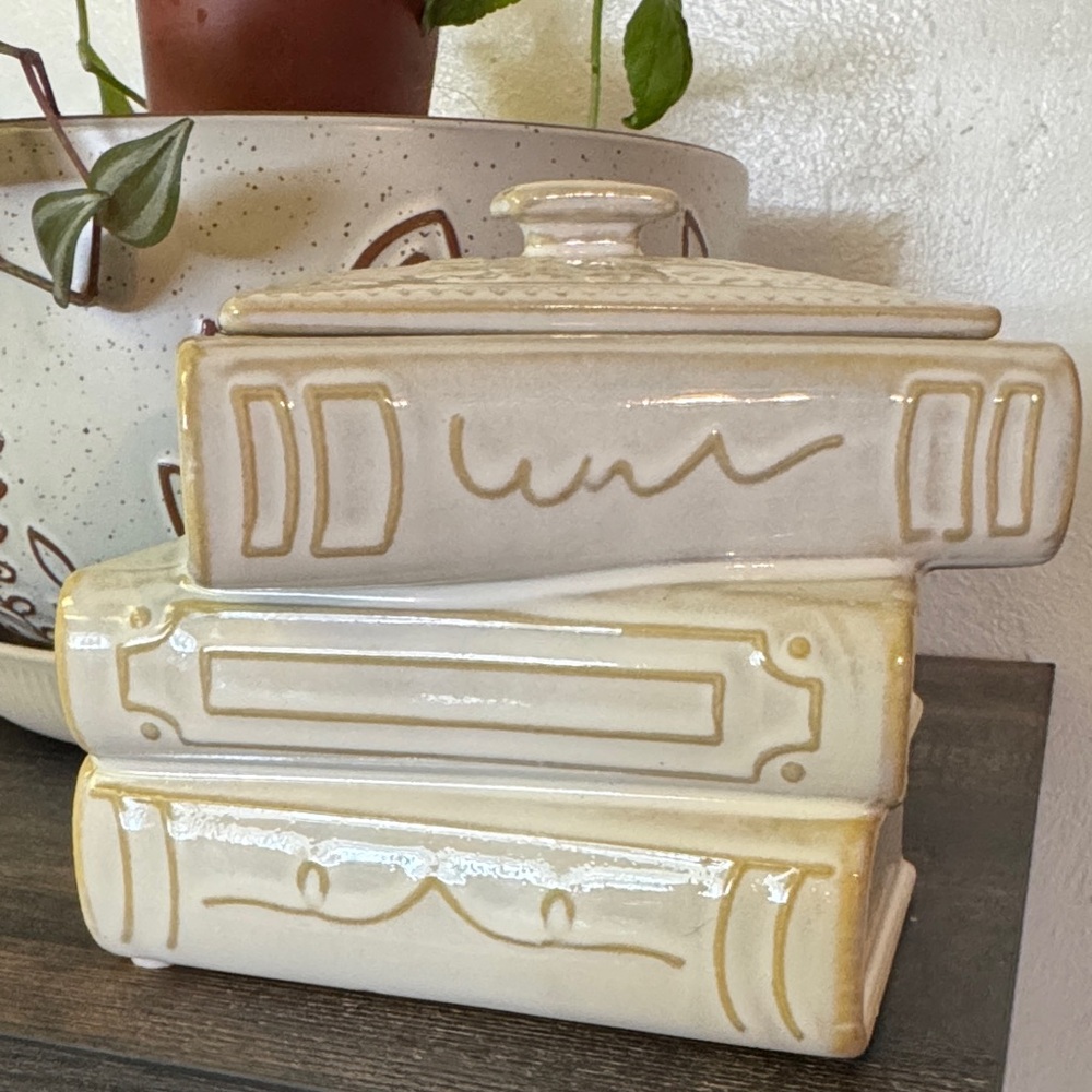 Stacked Ceramic Decorative Books Candle